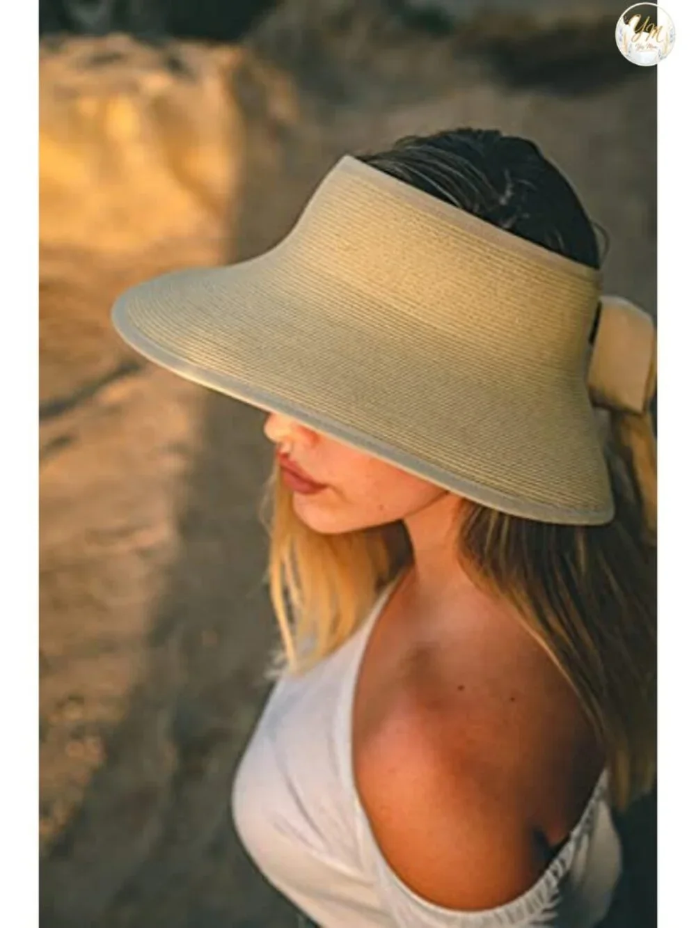 UPF 50+ Straw Sun Visor Hat, Rollable Travel Beach Visor, Adjustable